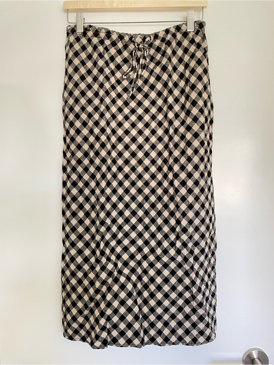 GAP Dresses & Skirts - GAP Black and Cream Gingham Drawstring Maxi Skirt